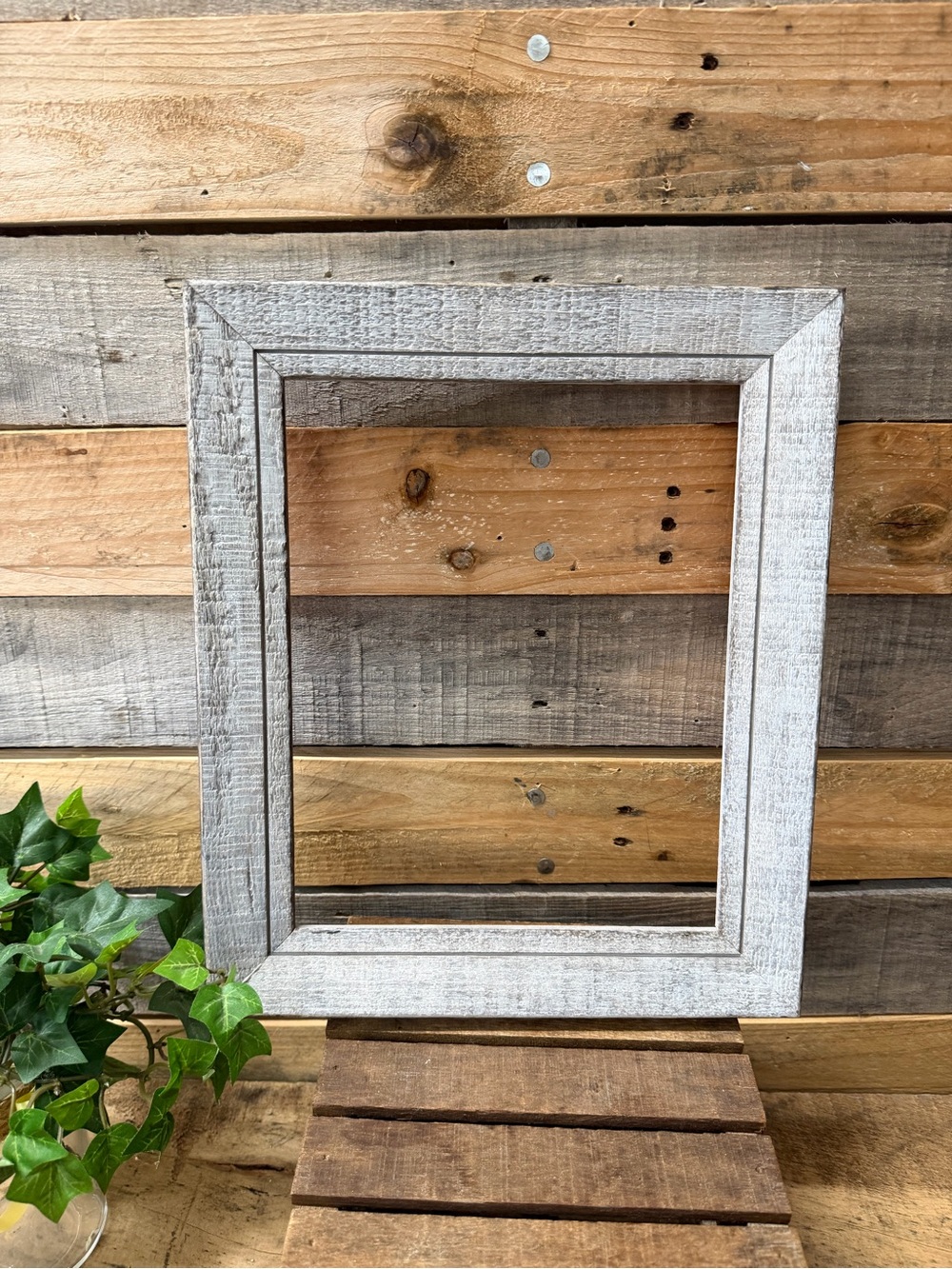 Rustic Whitewashed Wood 8x10 Picture Frame - Farmhouse Style